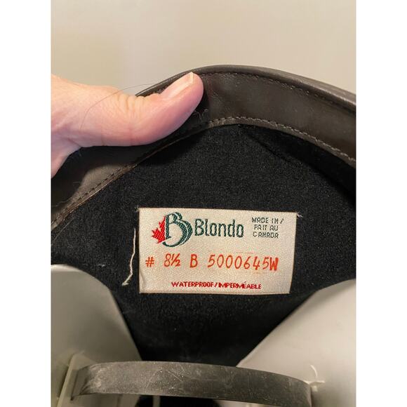 Blonde Tall Brown Leather Waterproof Knee High Boots-Size 8.5 - Picture 7 of 8